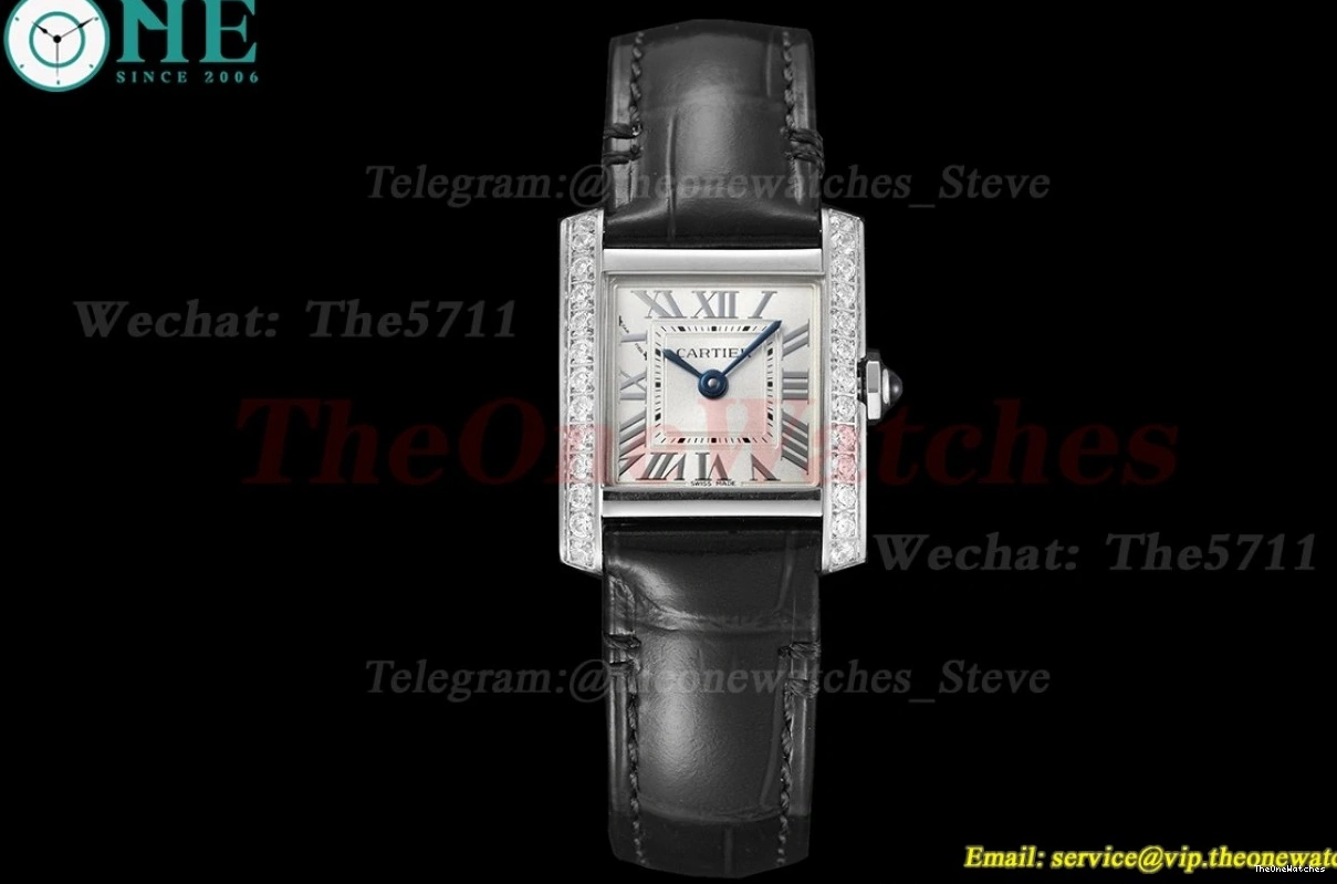 LE Dia Quartz Silver SS 8848F Dial Française Black Tank 21.2mm 0416